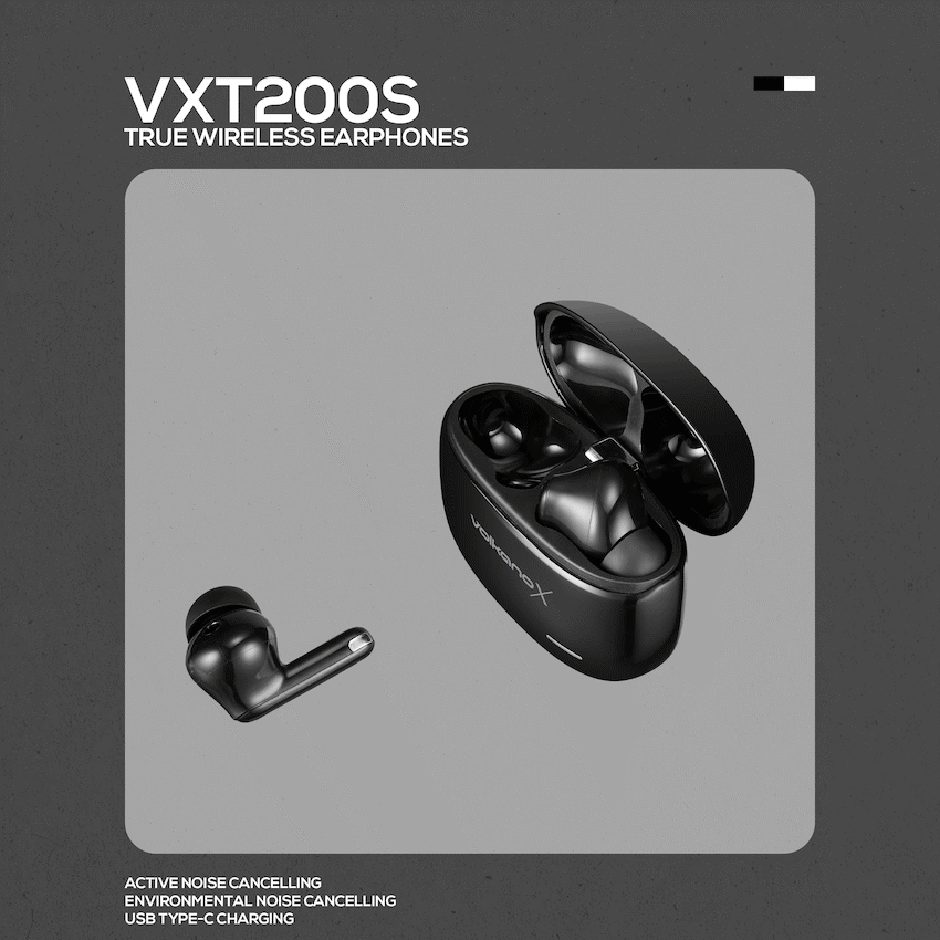 VolkanoX VXT200S Hybrid ANC TWS Earphones - Black | VKX-1119-BK