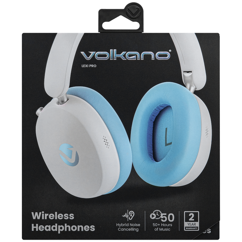 Volkano Lexi Pro Hybrid ANC Headphones - Blue/Cream | VK-2005-BL
