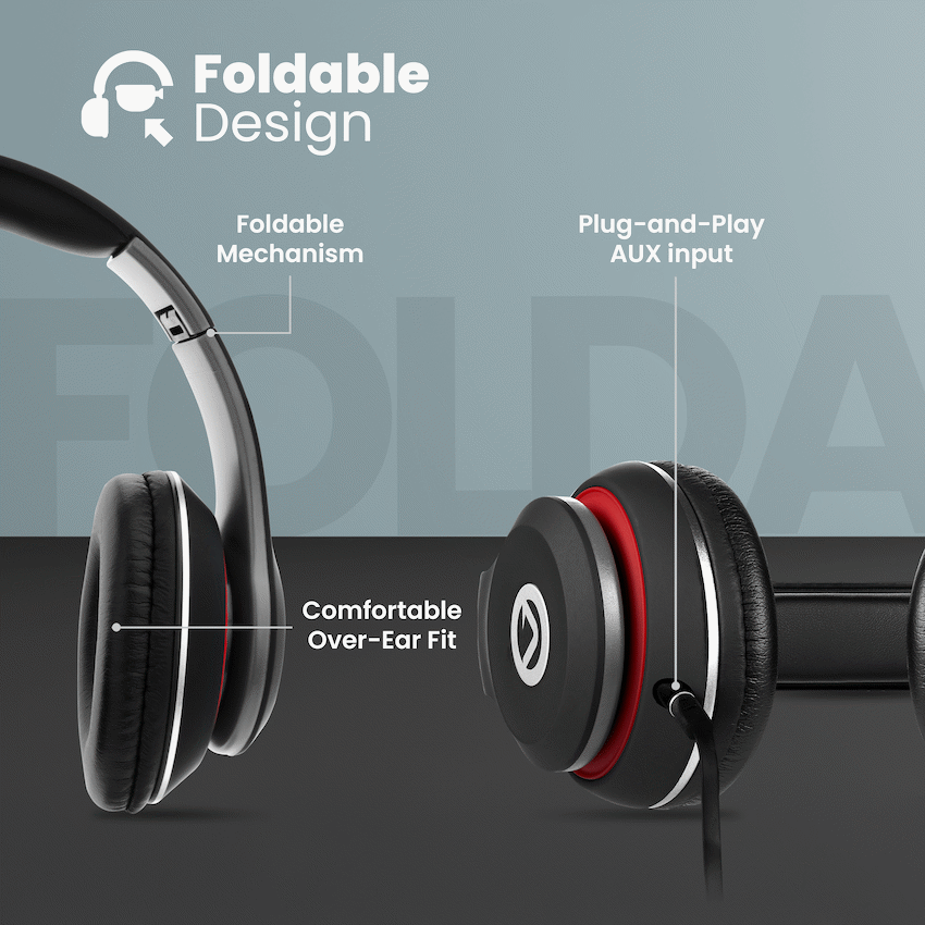 Volkano Falcon Headphones with Microphone - Black | VB-VF401-B