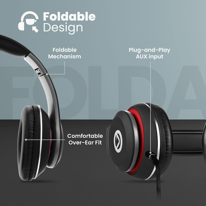 Volkano Falcon Headphones with Microphone - Black | VB-VF401-B