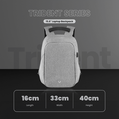 Volkano Trident 15.6" Laptop Backpack - Grey | VK-9139-GR