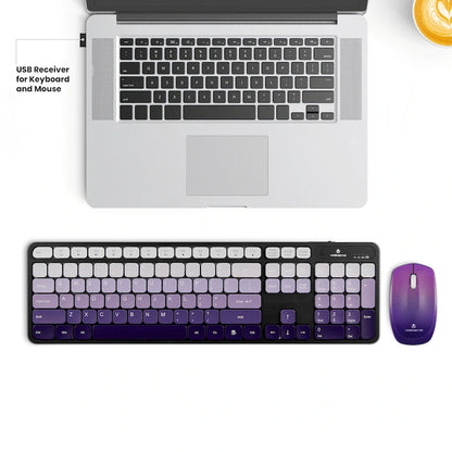 Volkano Prism Series Bluetooth Wireless Keyboard and Mouse - Purple | VK-20248-PR