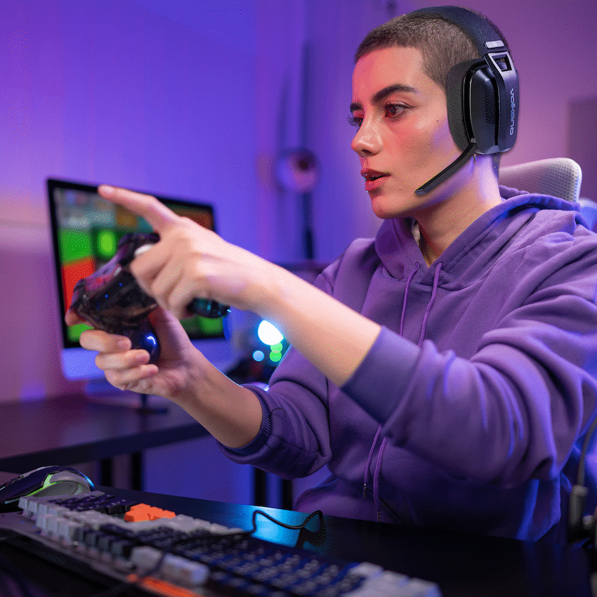 Volkano gaming Eclipse X1 Tri-mode Ultra Lightweight Gaming Headphone - Black | VG-244-BK