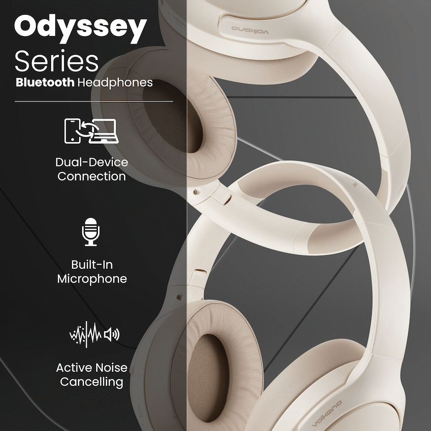 Volkano Odyssey ANC Bluetooth Wireless Headphone - Nude | VK-2103-ND