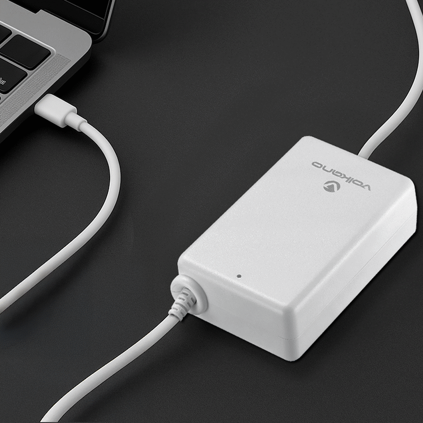Volkano Brio Traveller Compact 65w GaN Laptop Charger | VK-8062-WT