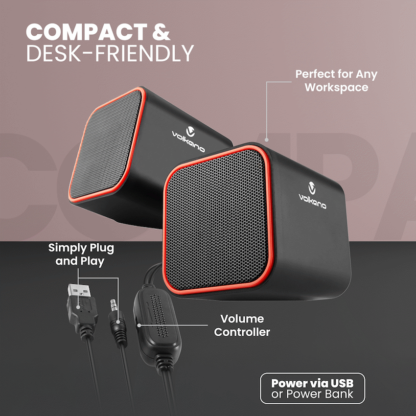 Volkano Diamond Series USB Speaker - Red | VB-702-RED