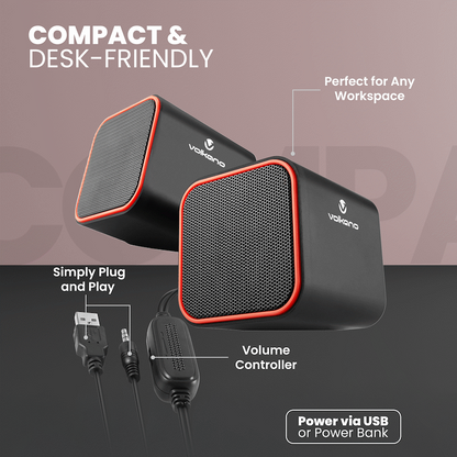 Volkano Diamond Series USB Speaker - Red | VB-702-RED