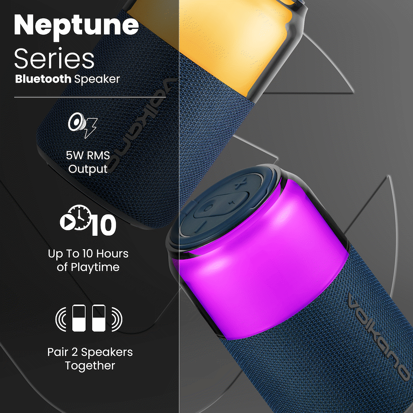 Volkano Neptune Bluetooth Wireless Speaker - Blue | VK-3004-BL