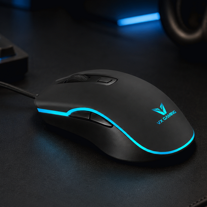 VX Gaming Hypnos Series Gaming Mouse with Rainbow Lighting | VX-210-BK