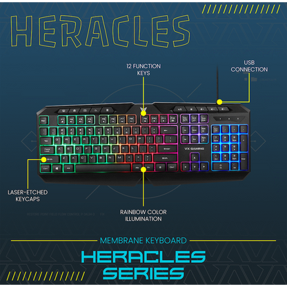 VX Gaming Heracles Series 4-in-1 Combo KB, Mouse, Mousepad, Headset | VX-147-BK[V3]