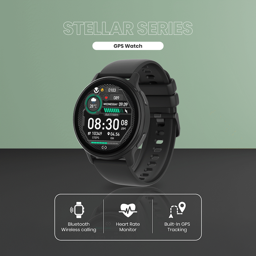 Volkano Stellar Series GPS Smartwatch - Black | VK-5063-BK