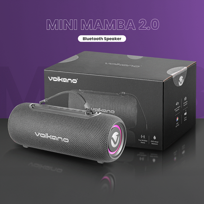Volkano Mini Mamba 2.0 Series Bluetooth Speaker - Black | VK-3138-BK