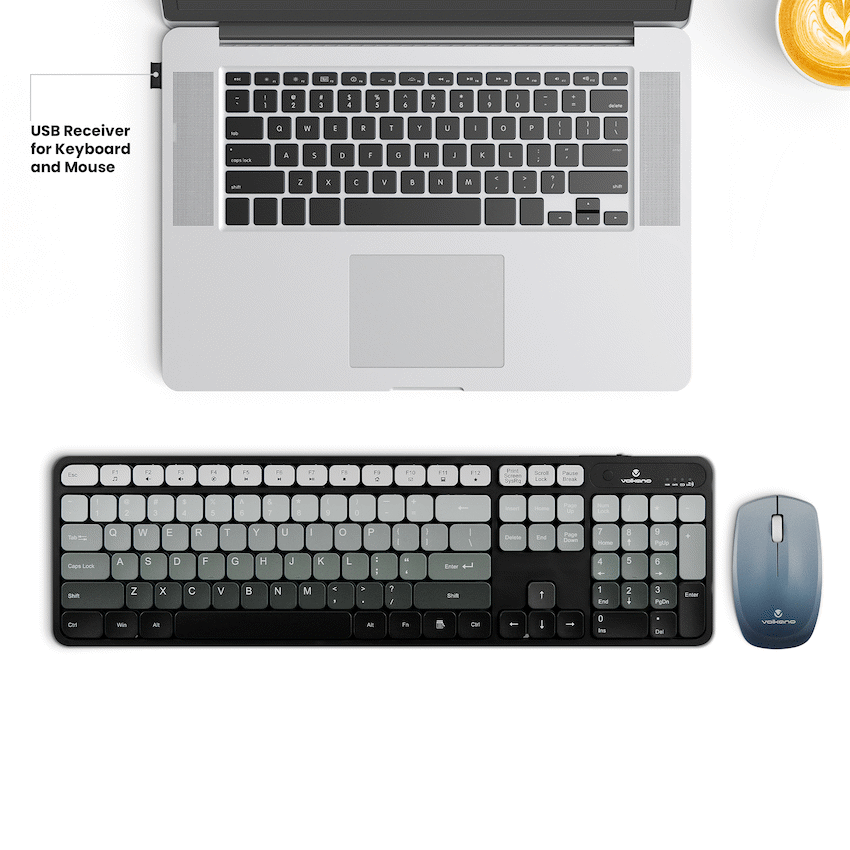 Volkano Prism Series Bluetooth Wireless Keyboard and Mouse - Grey | VK-20248-GR