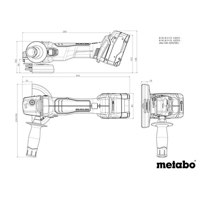 Metabo W 18 L BL 9-125 Cordless Angle Grinder 125mm 5.2Ah Kit | 602374650