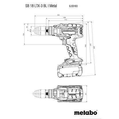 Metabo SB 18 LTX-3 BL I Metal Cordless Combi Drill 5.5Ah Kit | 603183660