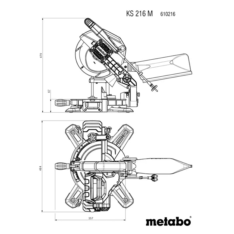 Metabo KS 216 M Compound Mitre Saw 216mm, 1350W | 610216000