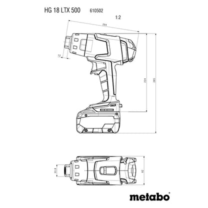 Metabo HG 18 LTX 500 Cordless Hot Air Gun (Tool Only) | 610502840