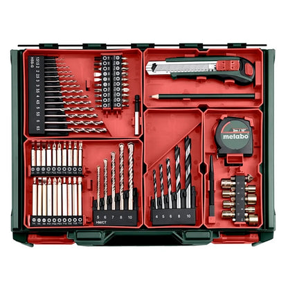 Metabo SB 18 L BL Set Cordless Combi Drill 2.0Ah Kit & 78-Piece Accessory Set with Carry Case | 613157710