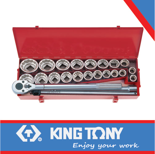 KING TONY SOCKET SET 24PC 3/4" COMBINATION METRIC AND S.A.E | 6224CR