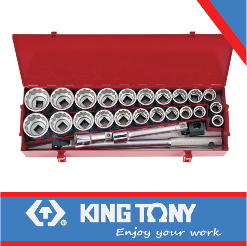 KING TONY SOCKET SET 26PC 3/4" COMBINATION METRIC AND S.A.E | 6226CR