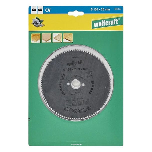 Wolfcraft 1 Cr-V Steel Circular Saw Blade, D150MM X B20MM X K2.0MM - T100 | 6264000