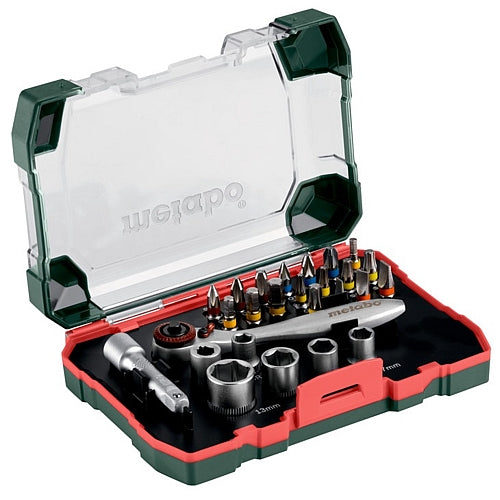 Metabo 26Pc Insert Bit & Ratchet Set in Plastic Case | 626701000