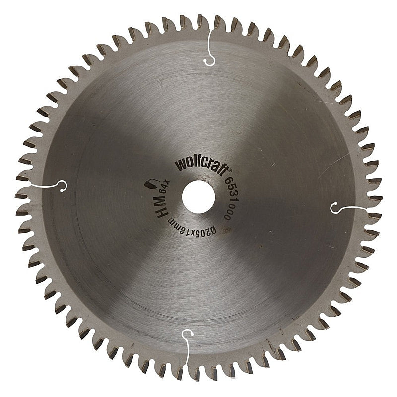 Wolfcraft 1 TCT Mitre Saw Blade, D205MM X B18MM X K3.2MM - 64T | 6531000