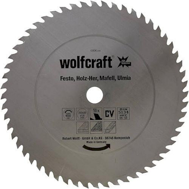 Wolfcraft 1 Cr-V Steel Circular Saw Blade, D350MM X B30MM X K1.8MM - T56 | 6606000
