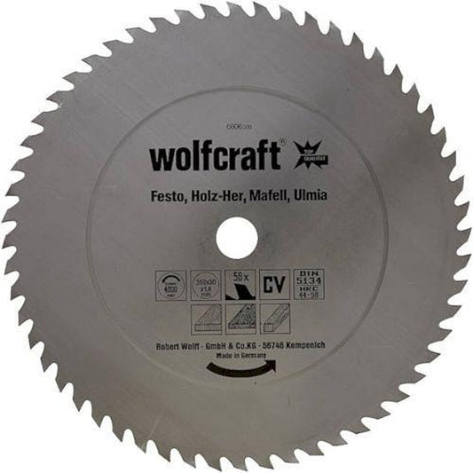 Wolfcraft 1 Cr-V Steel Circular Saw Blade, D350MM X B30MM X K1.8MM - T56 | 6606000