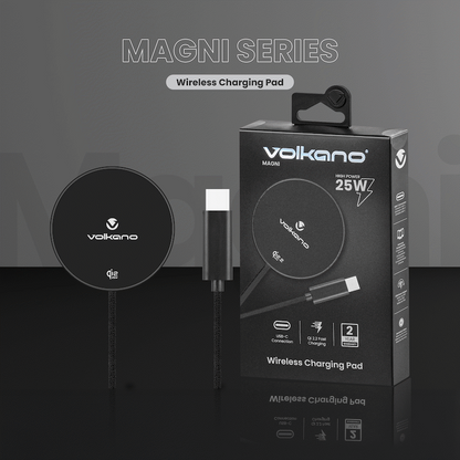 Volkano Magni Series Qi2.2 25W Wireless Charging Pad - Black | VK-8044-BK