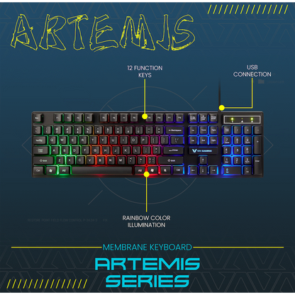 VX Gaming Artemis series 3-in-1 Combo KB, Mouse, Mousepad | VX-144-BK[V2]