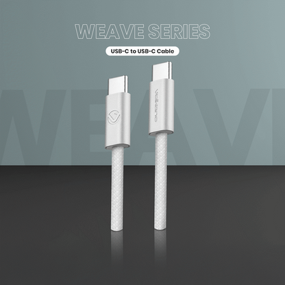 Volkano Weave Series 60w USB C to USB C 1.2m-White | VK-30260-WT