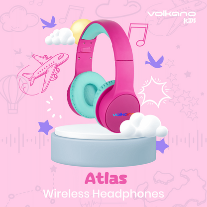 Volkano Kids Atlas Bluetooth Padded Headphones with dB Switch Function | VK-9938-PK