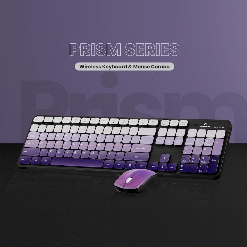 Volkano Prism Series Bluetooth Wireless Keyboard and Mouse - Purple | VK-20248-PR