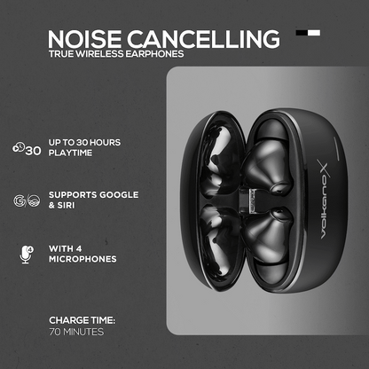 VolkanoX VXT200S Hybrid ANC TWS Earphones - Black | VKX-1119-BK