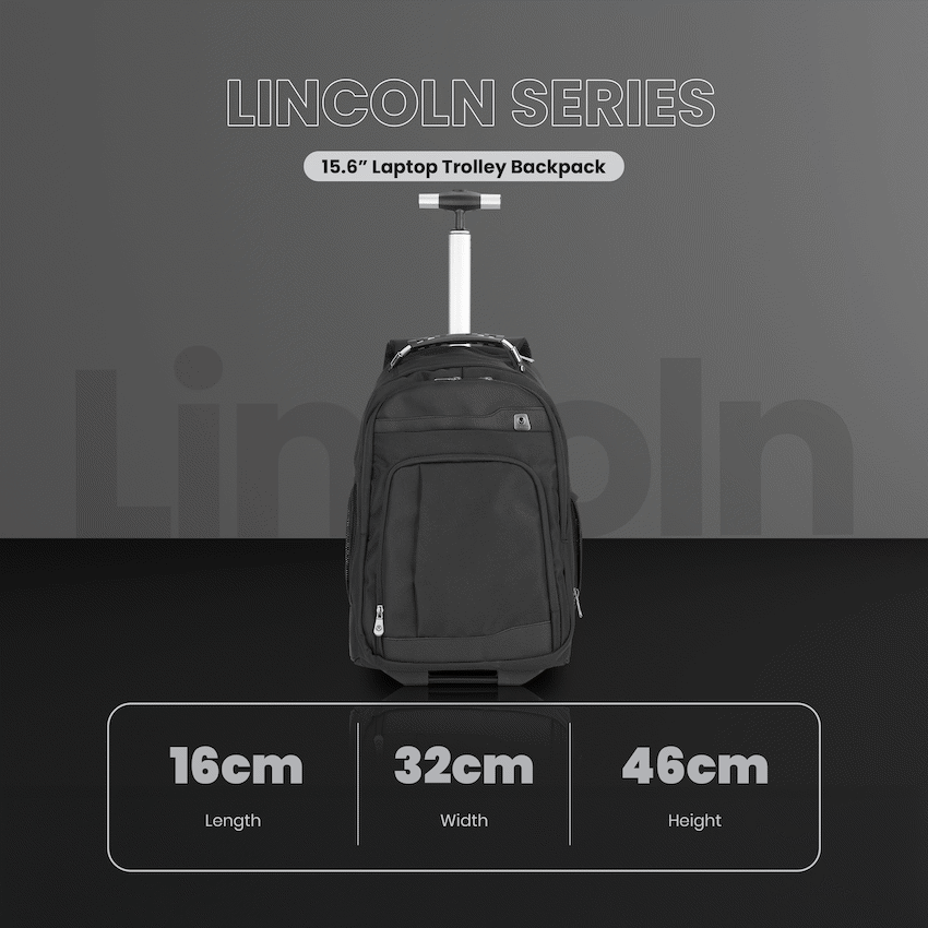 Volkano Lincoln 15.6" Laptop Trolley Backpack - Black | VK-7150-BK
