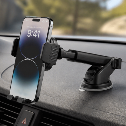 Volkano Secure Series Car Vent, Dash & Windshield Mount Phone Holder - Black | VK-5306-BK