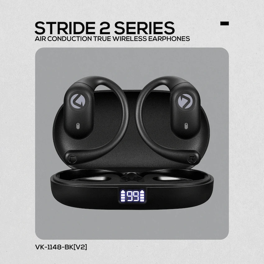 Volkano Stride 2 Air Conduction True Wireless Earphones - Black | VK-1148-BK[V2]