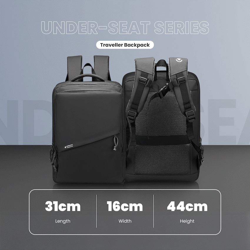 Volkano Under-Seat Traveller Backpack Black | VK-9300-BK