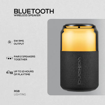 Volkano Neptune Bluetooth Wireless Speaker - Black | VK-3004-BK