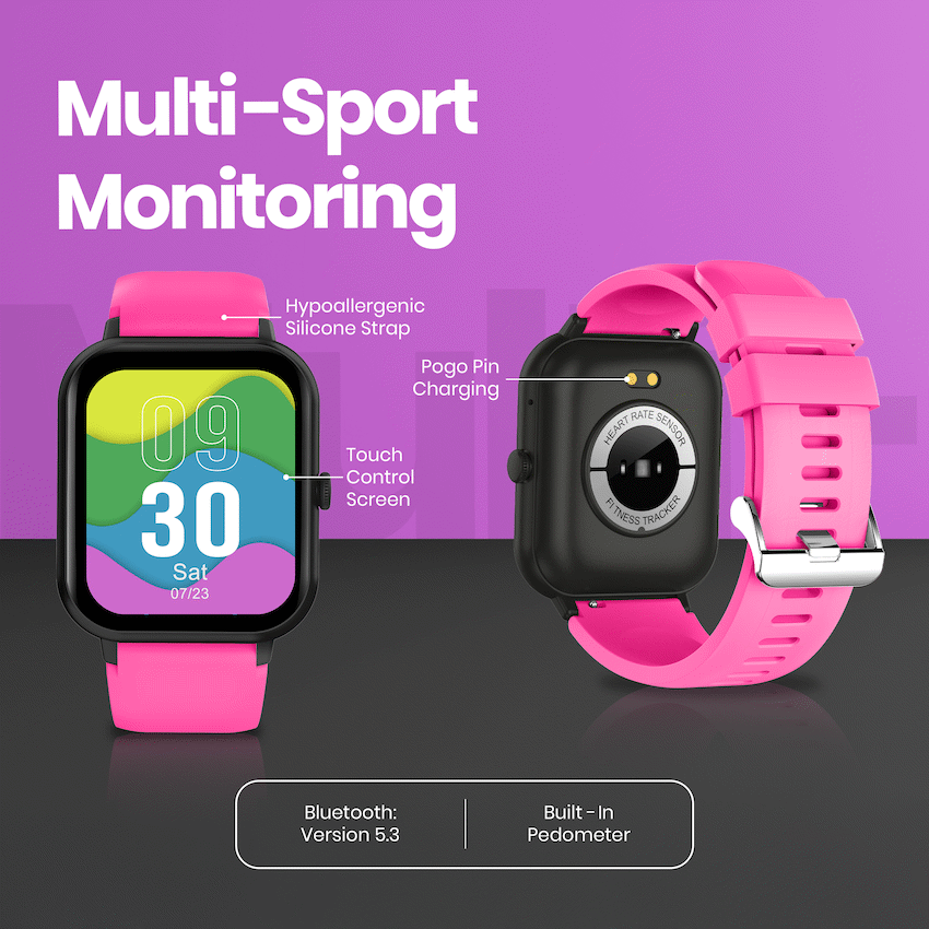 Volkano Chroma Series Smartwatch with Pink Strap | VK-5088-PK