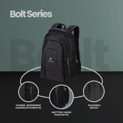 Volkano Bolt series backpack Black | VK-7010-BKBL