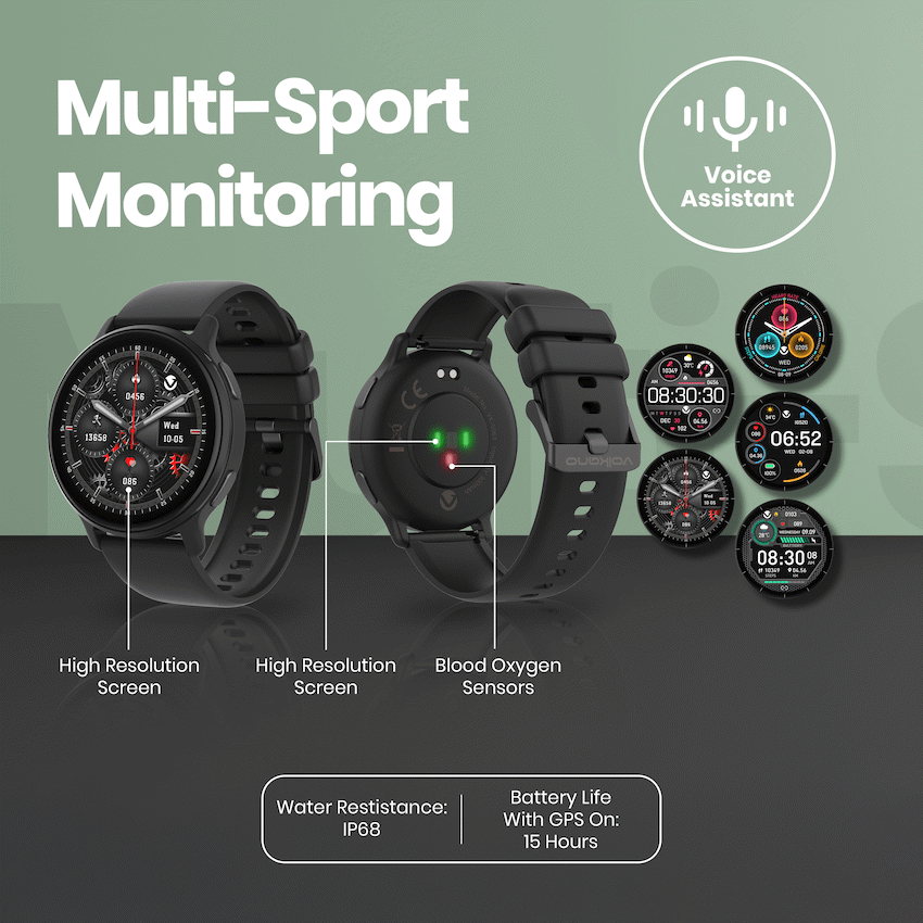 Volkano Stellar Series GPS Smartwatch - Black | VK-5063-BK