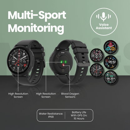 Volkano Stellar Series GPS Smartwatch - Black | VK-5063-BK