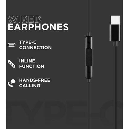 Volkano Prism 2.0 Series Type-C Earphone - Black | VK-1019-BK[V1]