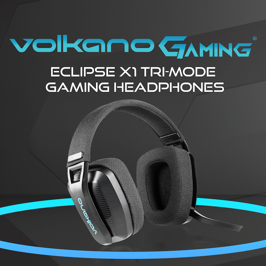 Volkano gaming Eclipse X1 Tri-mode Ultra Lightweight Gaming Headphone - Black | VG-244-BK