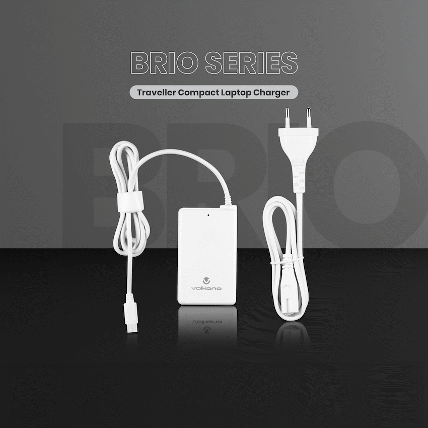 Volkano Brio Traveller Compact 65w GaN Laptop Charger | VK-8062-WT