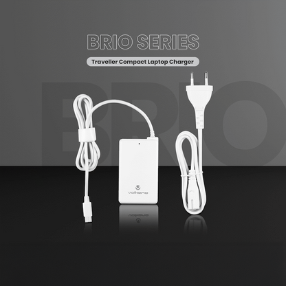 Volkano Brio Traveller Compact 65w GaN Laptop Charger | VK-8062-WT