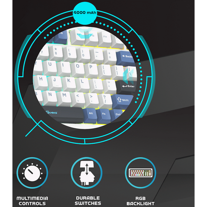 Volkano Gaming Phantom X2  TKL Mechanical Tri-Mode Wireless Keyboard | VG-209-BK
