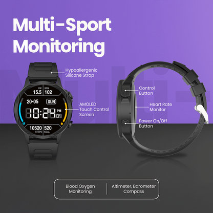 Volkano Active Tech Adrenaline Series GPS Watch with Heart Rate | VK-5081-BK[V2]